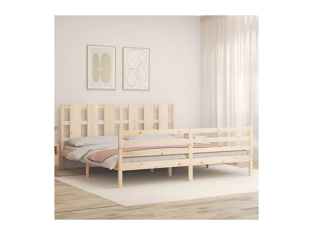 Estructura de cama sin colchón 200x200 cm madera maciza