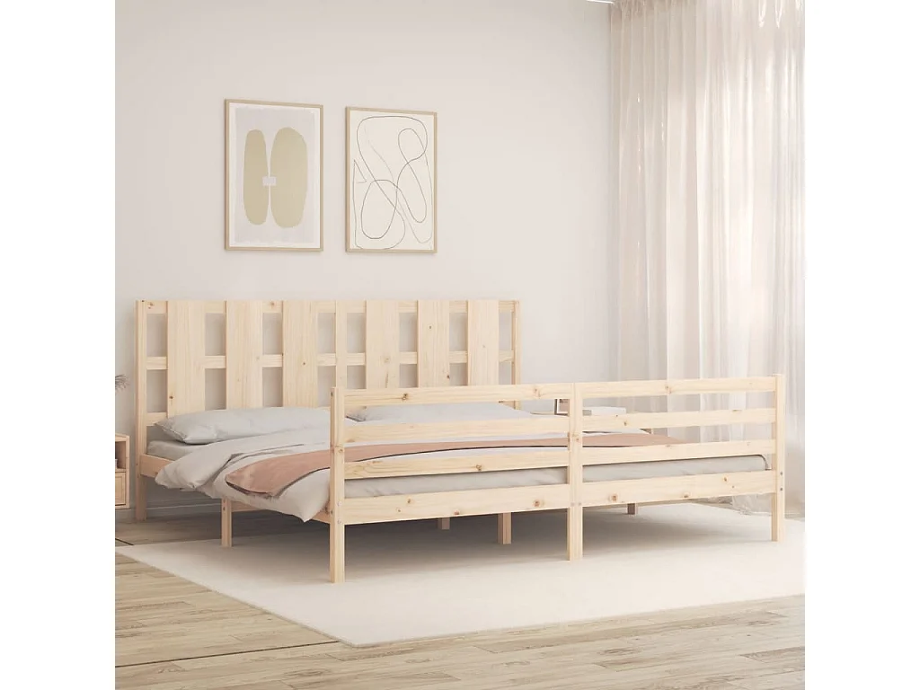 Estructura de cama sin colchón 200x200 cm madera maciza