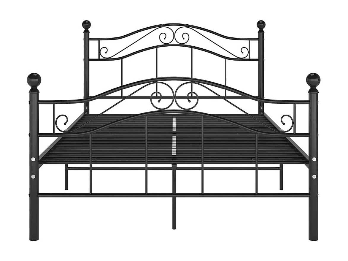 Cadre de lit sans matelas noir métal 120x200 cm