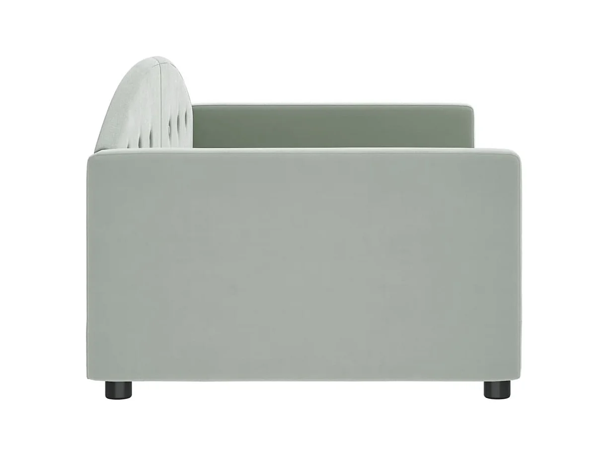 Lit de repos sans matelas gris clair 90x190 cm velours