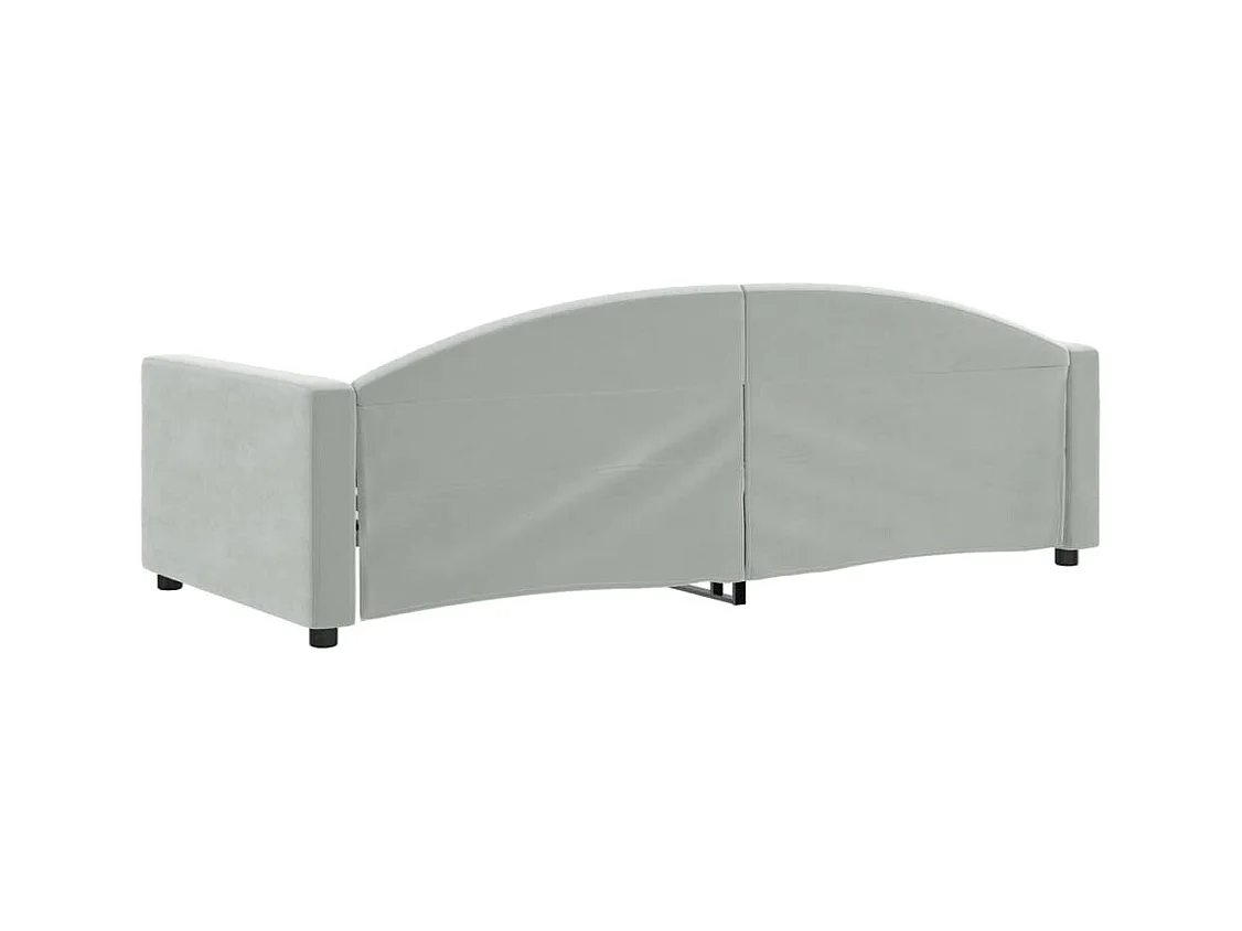 Lit de repos sans matelas gris clair 90x190 cm velours