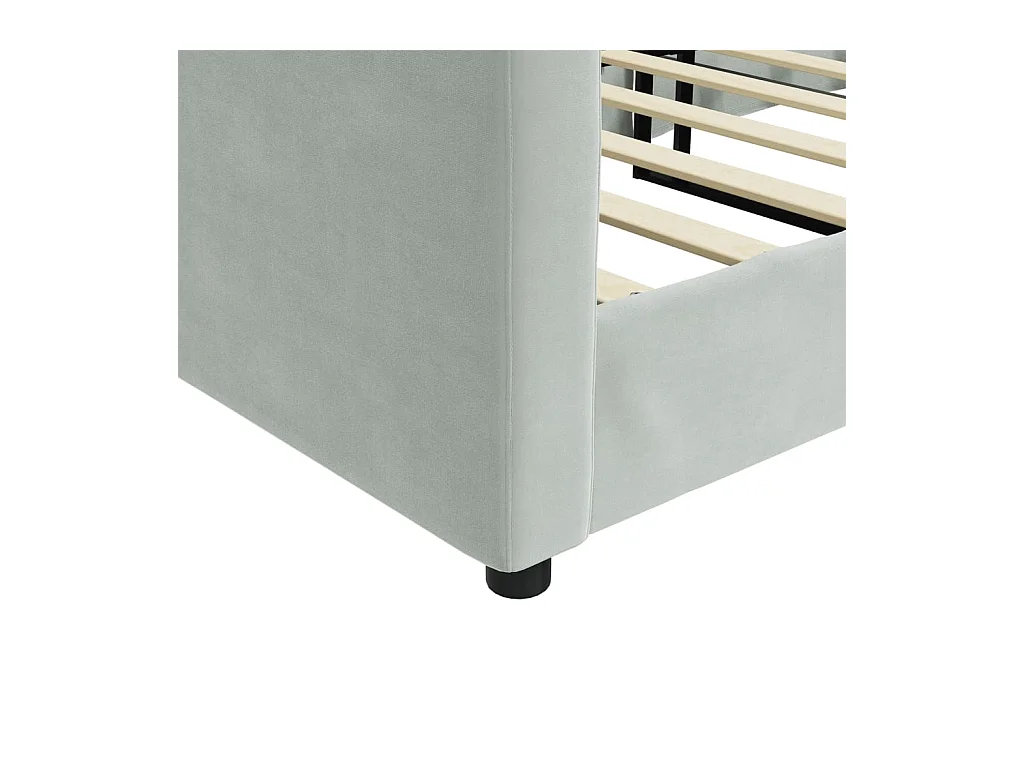 Lit de repos sans matelas gris clair 90x190 cm velours