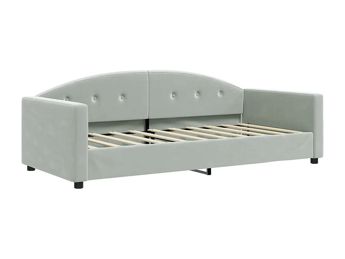 Dagbed zonder matras lichtgrijs 90x190 cm fluweel