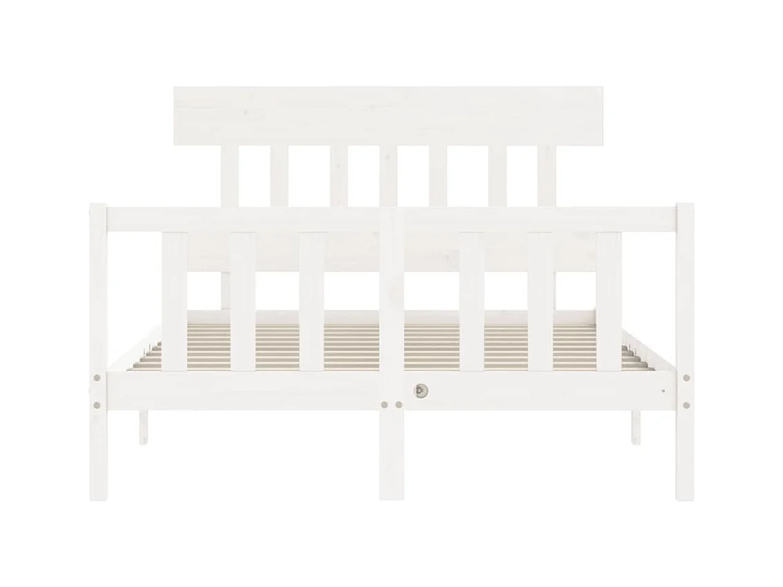 Cadre de lit sans matelas blanc 140x190 cm bois de pin massif