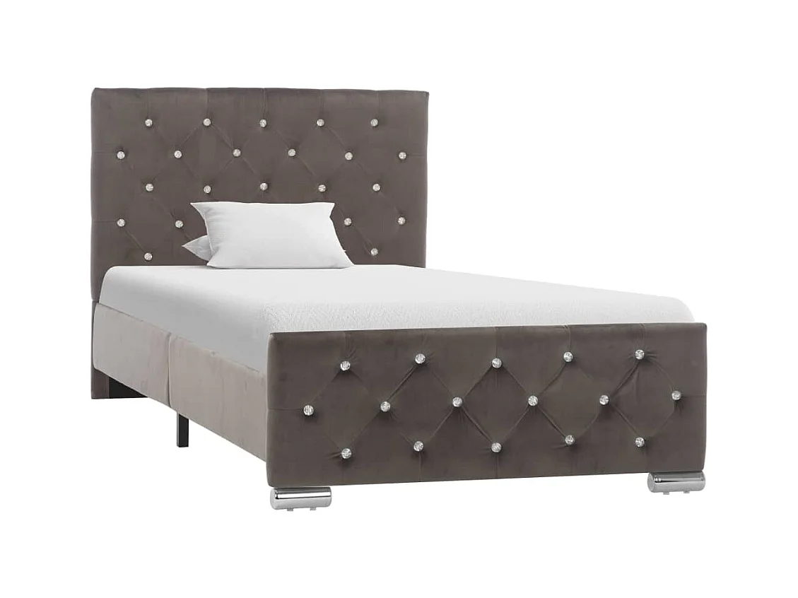 Estructura de cama sin colchón Terciopelo Gris 90x200 cm