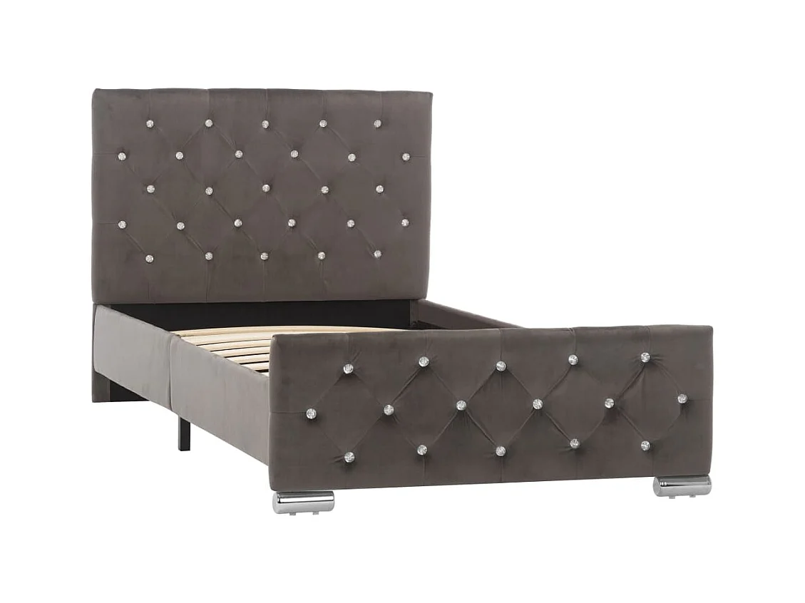 Estructura de cama sin colchón Terciopelo Gris 90x200 cm