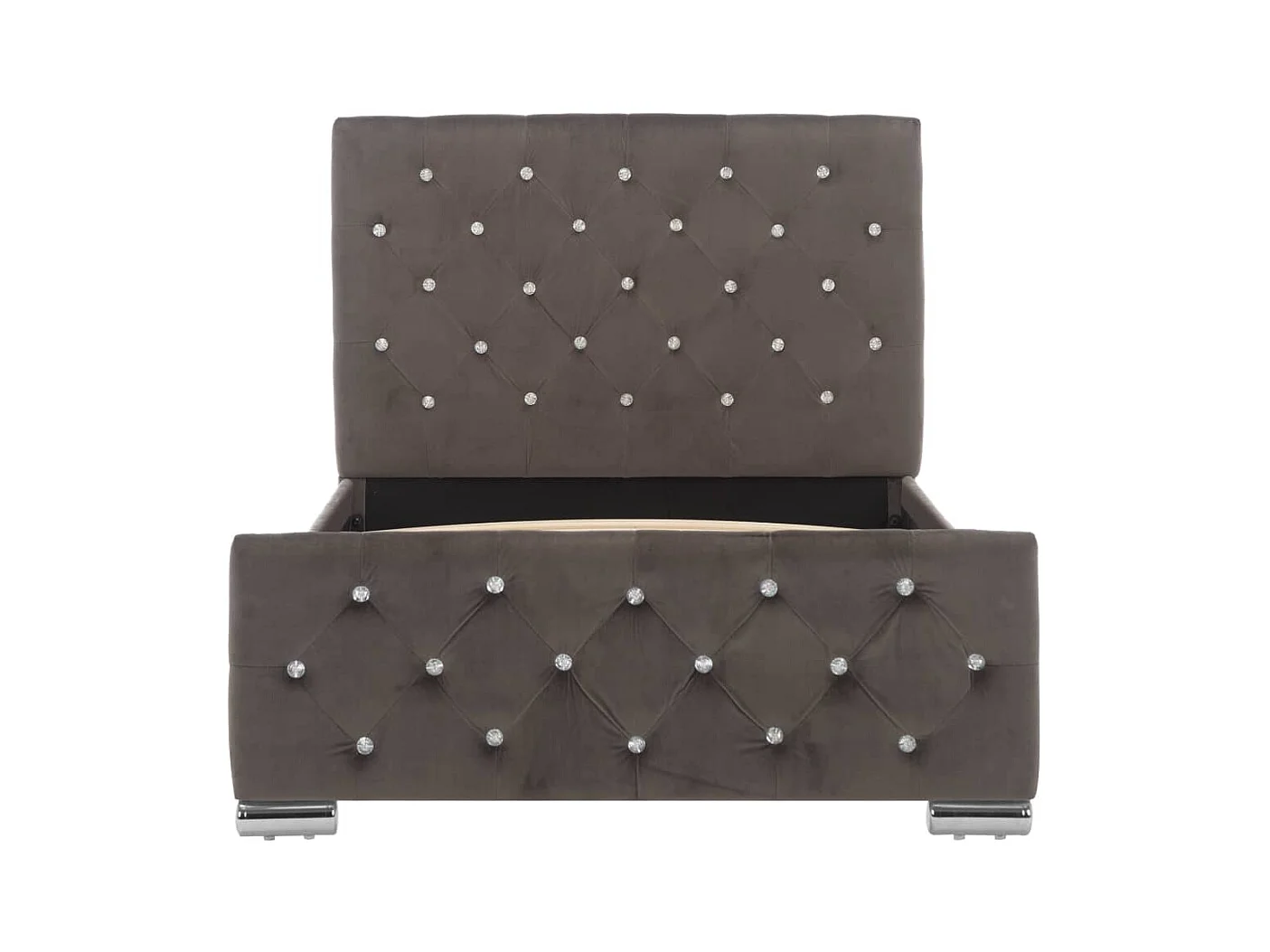 Estructura de cama sin colchón Terciopelo Gris 90x200 cm