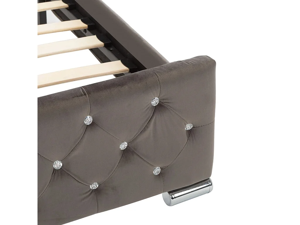 Estructura de cama sin colchón Terciopelo Gris 90x200 cm