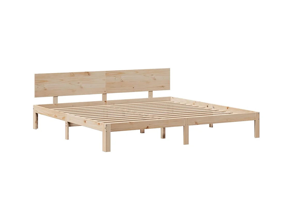 Lit bibliothèque sans matelas 180x200 cm bois massif de pin