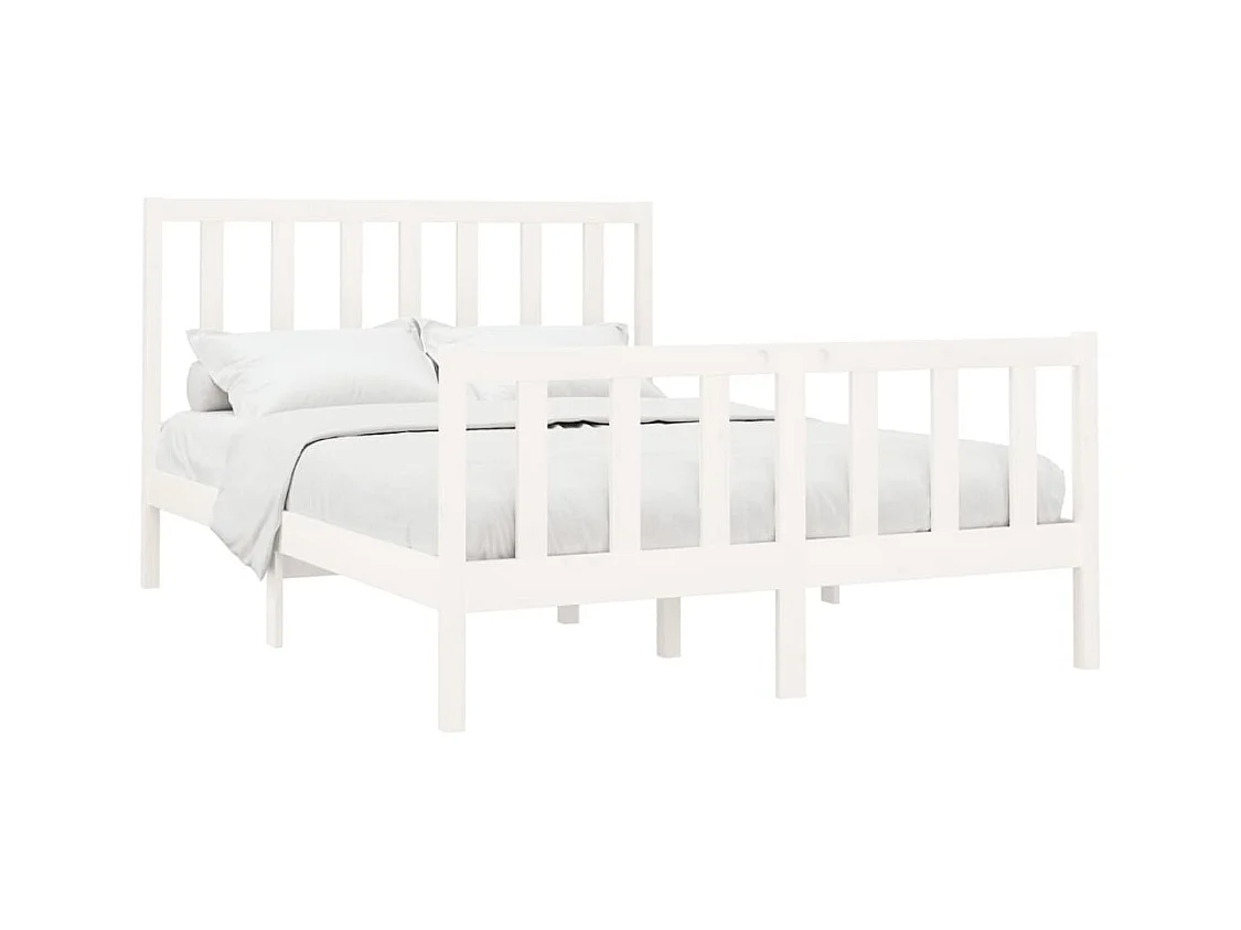 Cadre de lit sans matelas blanc 160x200 cm bois de pin massif