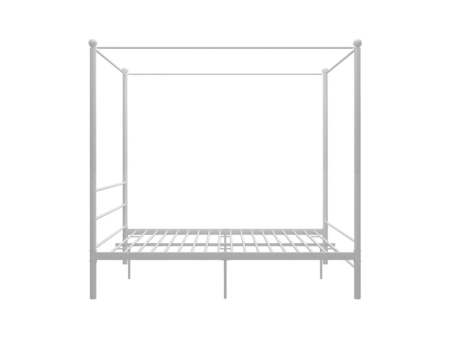 Struttura letto a baldacchino senza materasso in metallo bianco 200x200 cm