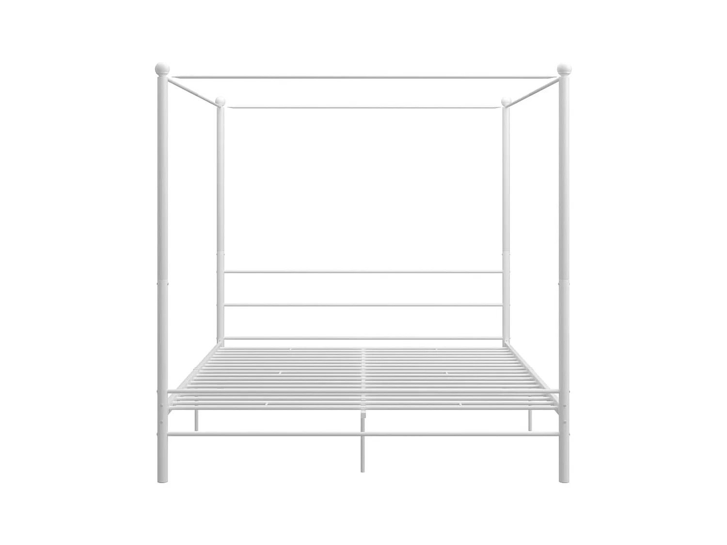 Struttura letto a baldacchino senza materasso in metallo bianco 200x200 cm