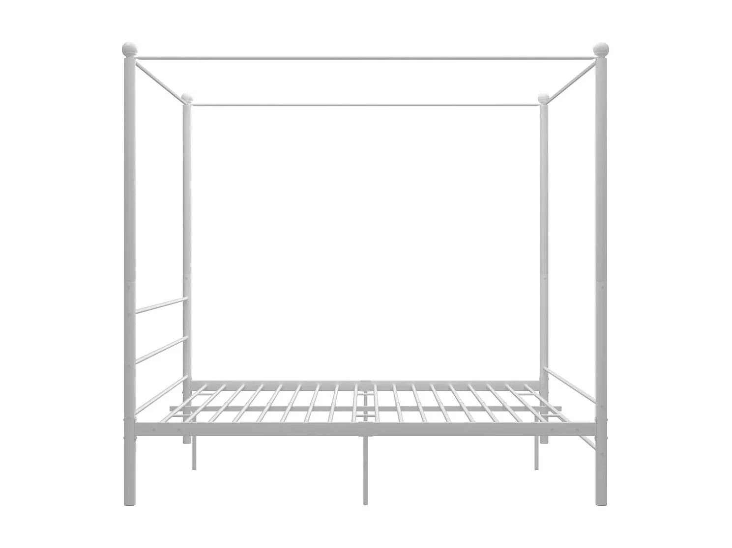 Cadre de lit à baldaquin sans matelas blanc métal 200x200 cm