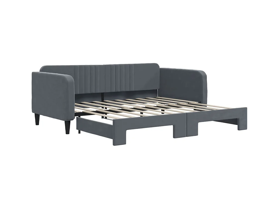 Divano letto con letto estraibile senza materasso grigio scuro 90x190 cm