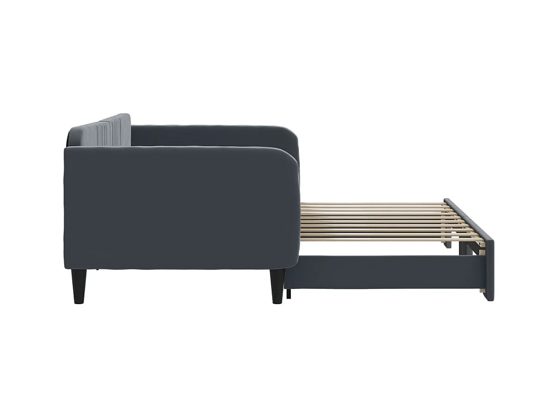 Divano letto con letto estraibile senza materasso grigio scuro 90x190 cm