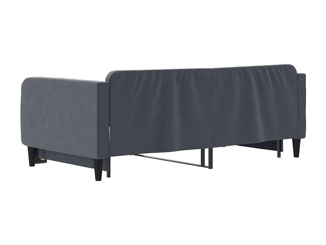 Dagbed met onderschuifbed zonder matras donkergrijs 90x190 cm