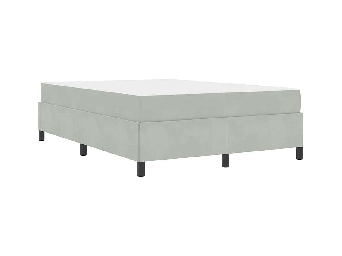Estructura de cama de terciopelo gris claro y gris 140 x 190 cm