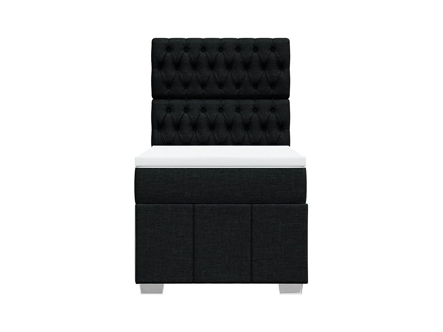 Lattenbodem met matras Zwart 90x200 cm Stof