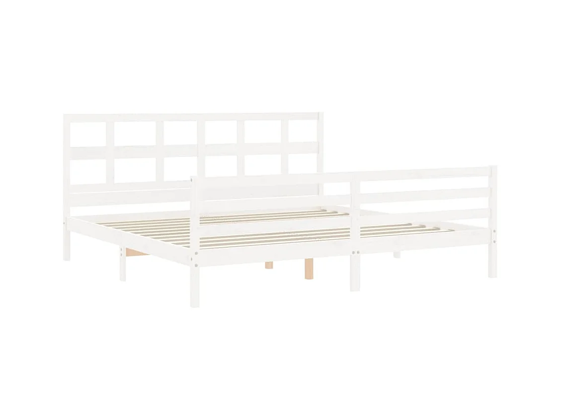 Struttura letto senza materasso bianco 200x200 cm in legno massello