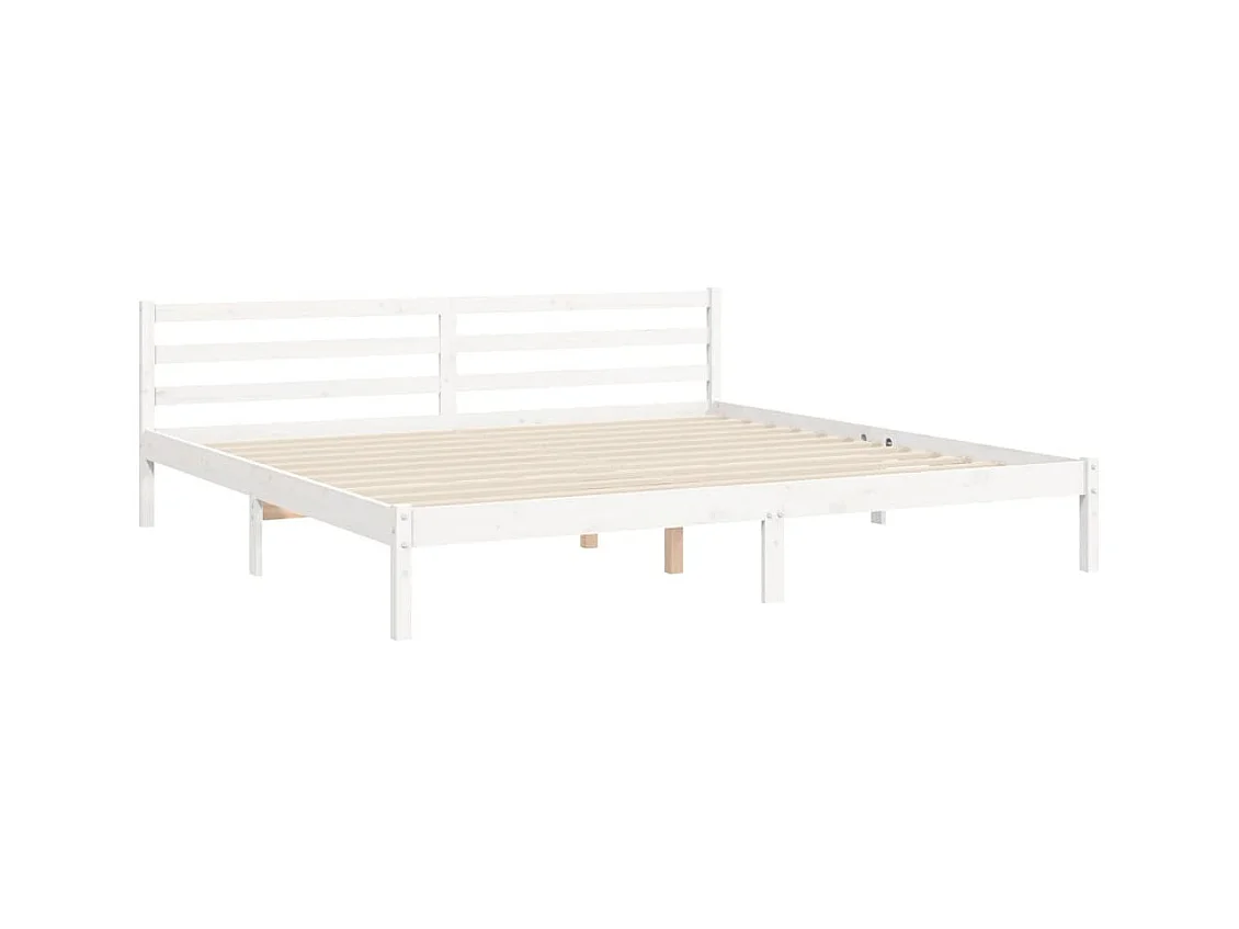 Struttura letto senza materasso bianco 200x200 cm in legno massello