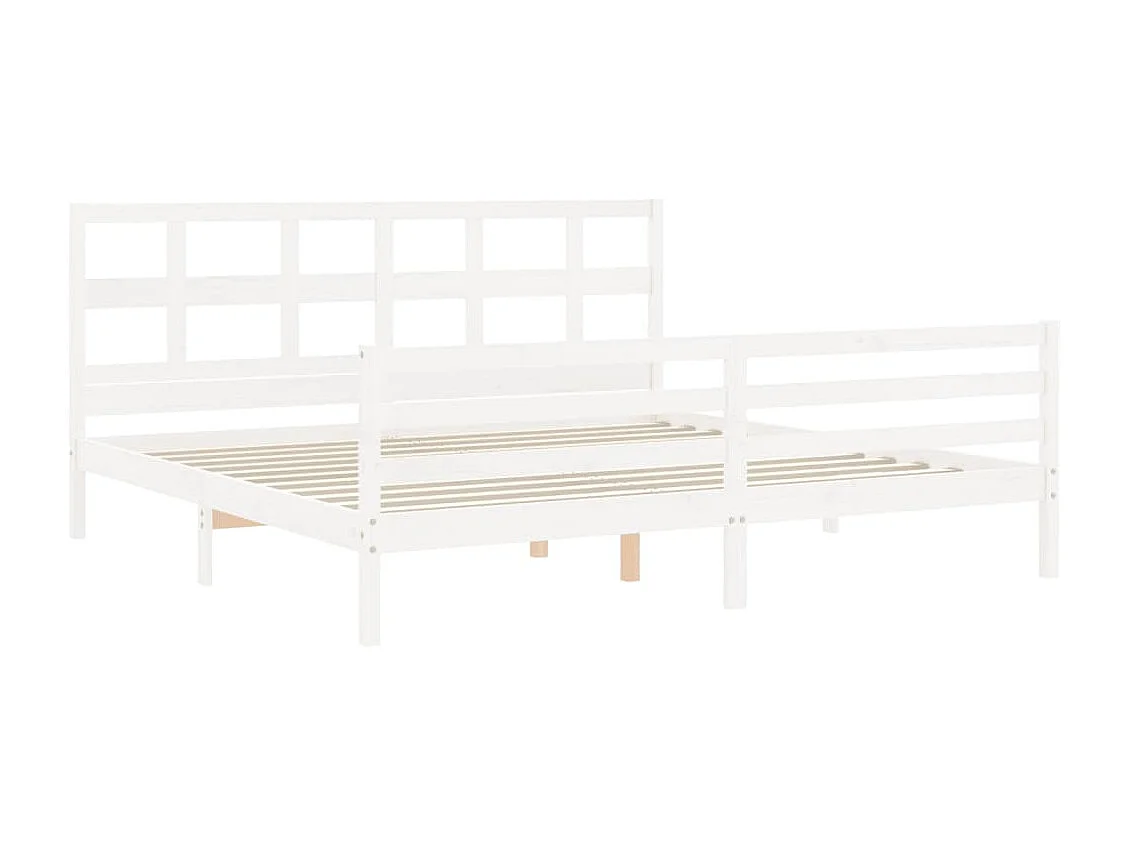 Estructura de cama sin colchón blanca 200x200 cm madera maciza
