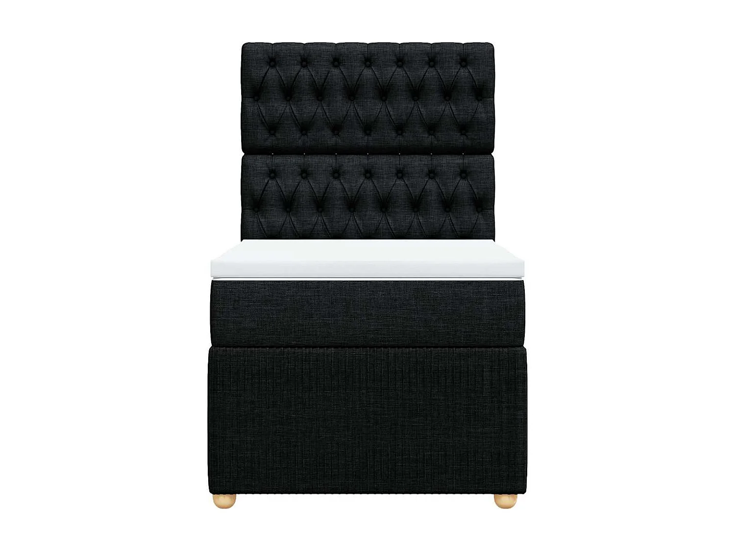 Lattenbodem met matras Zwart 90x200 cm Stof