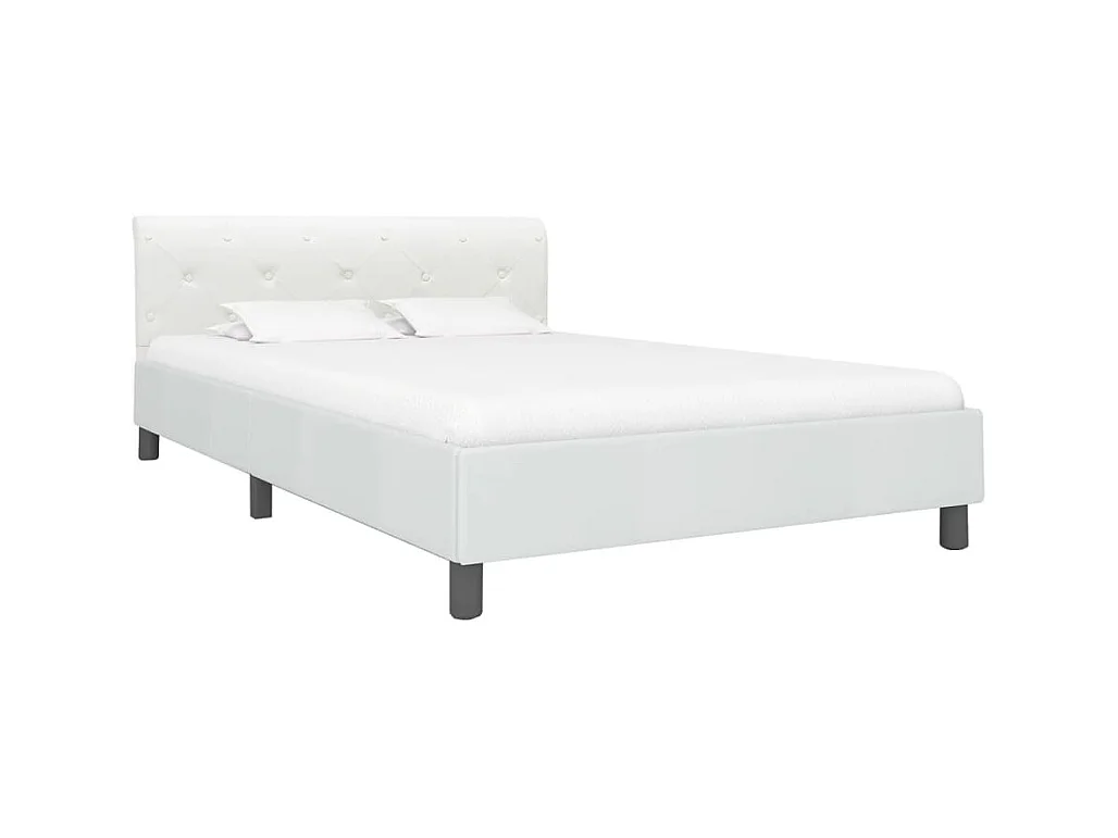 Struttura letto senza materasso in similpelle bianca 140x200 cm