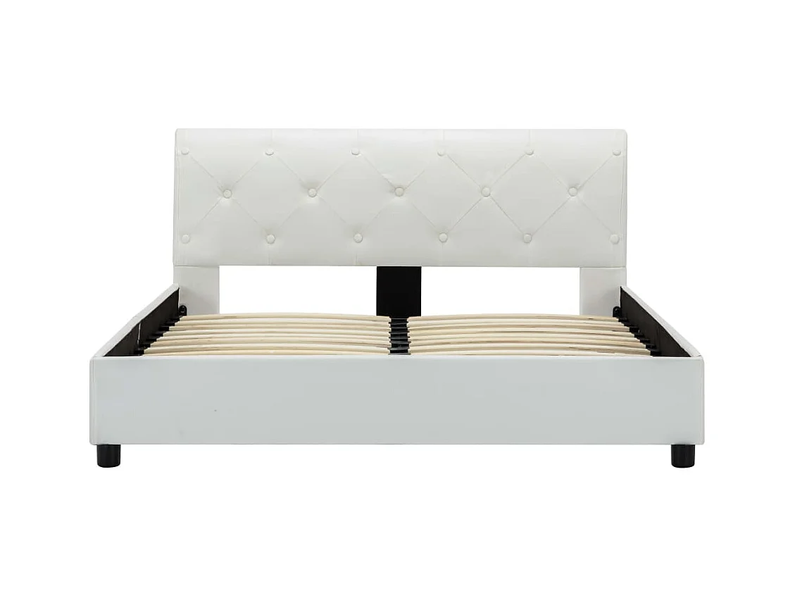 Struttura letto senza materasso in similpelle bianca 140x200 cm