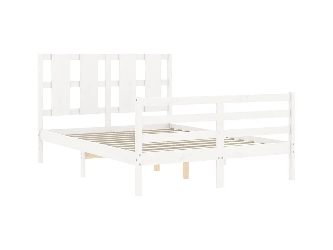 Bedframe zonder witte matras 140x190 cm massief hout