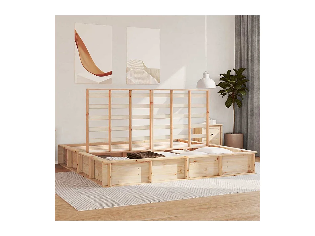 Bedframe van massief grenenhout 210 x 118 x 30 cm Massief grenenhout