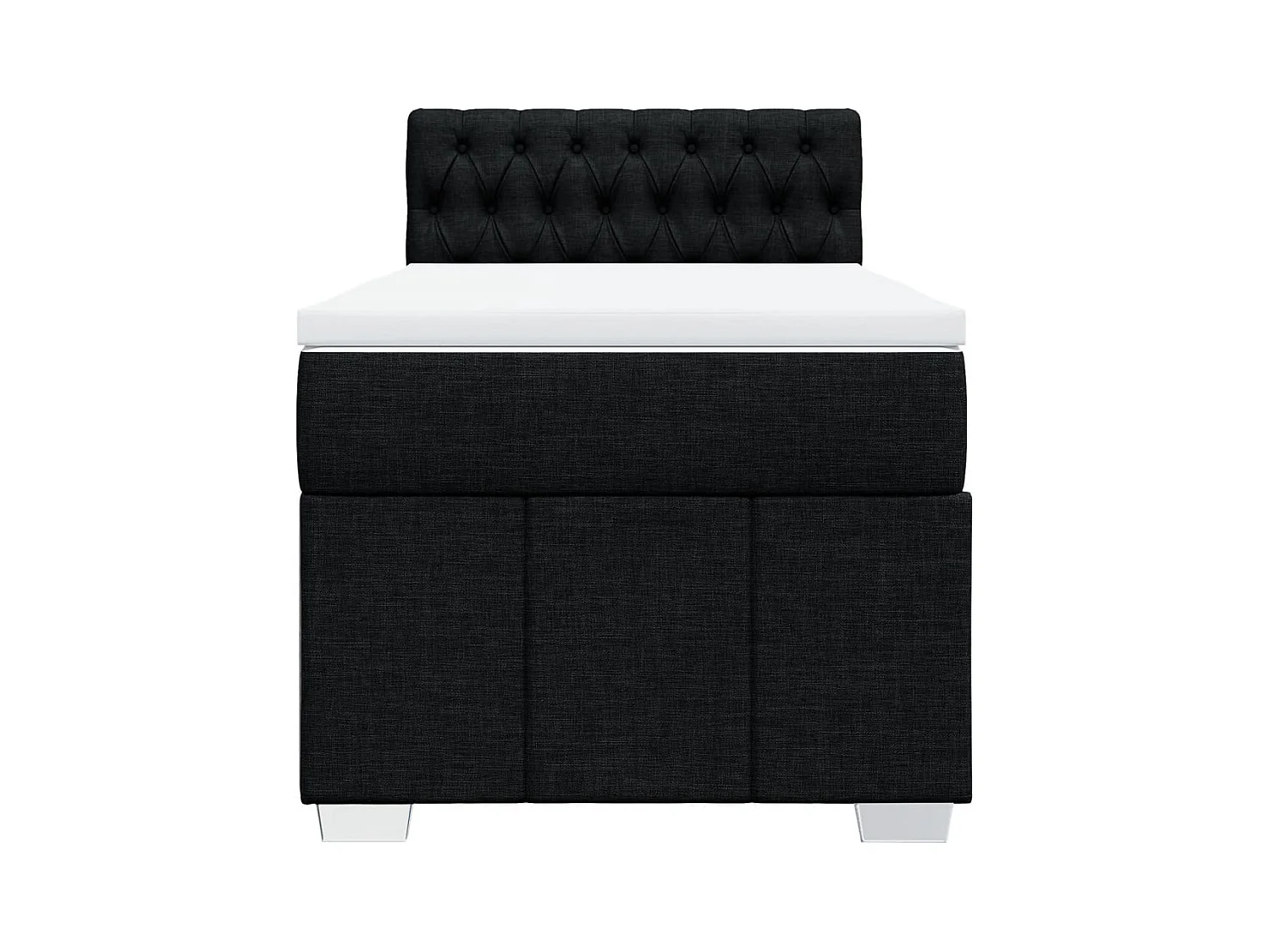 Lattenbodem met matras Zwart 90x200 cm Stof