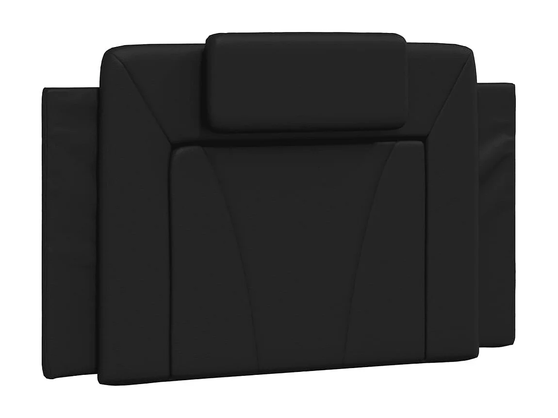 Lit avec matelas noir 90x200 cm similicuir