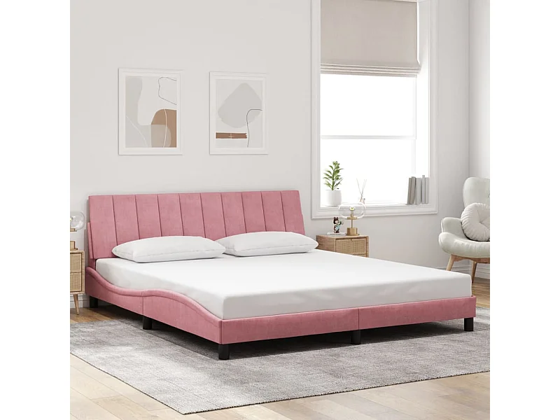 Bettgestell ohne Matratze rosa 180x200 cm Samt
