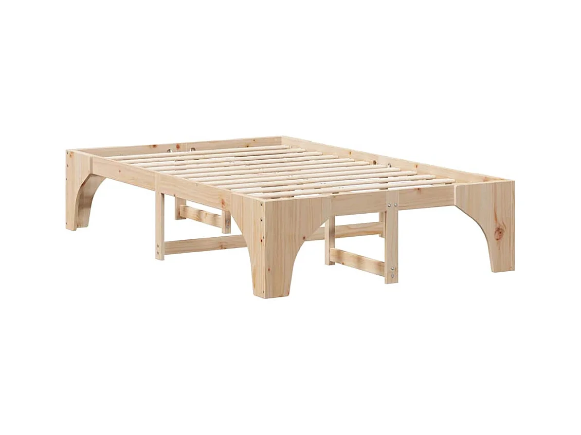 Estructura de cama elevada marrón 120 x 190 cm madera de pino