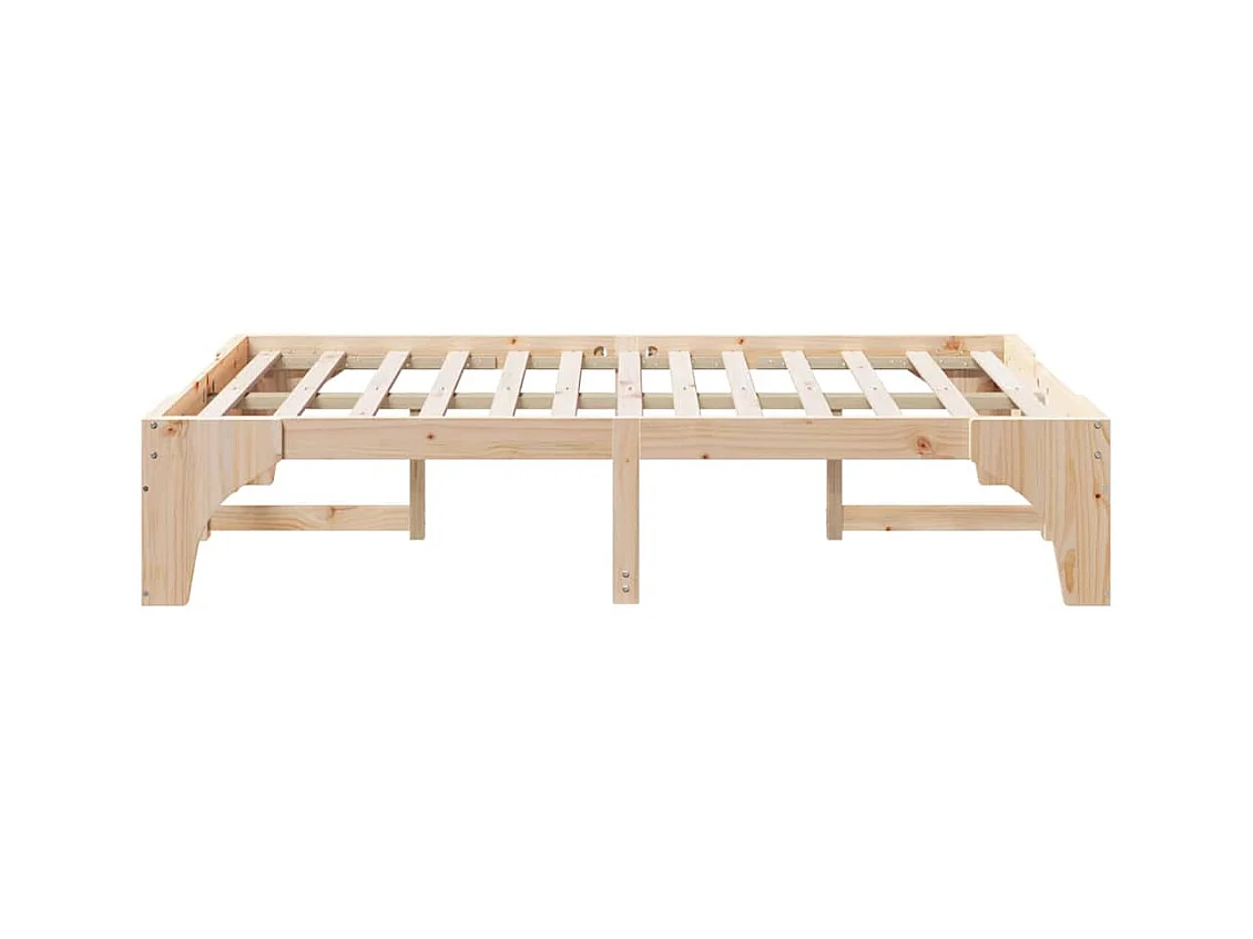 Estructura de cama elevada marrón 120 x 190 cm madera de pino