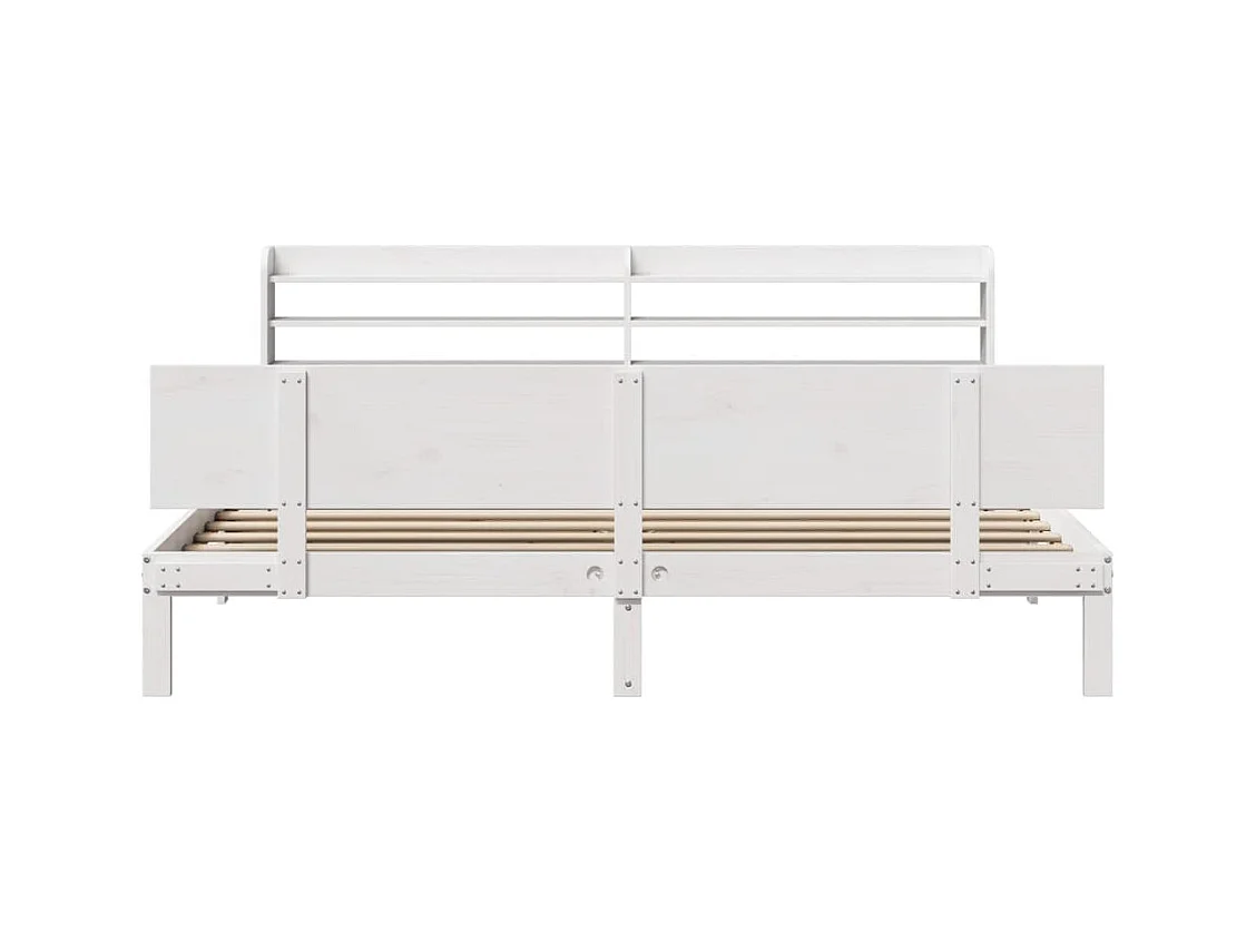 Estructura de cama con cabecero sin colchón blanco 180x200 cm