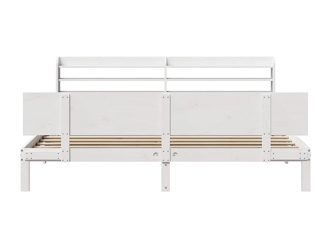 Estructura de cama con cabecero sin colchón blanco 180x200 cm