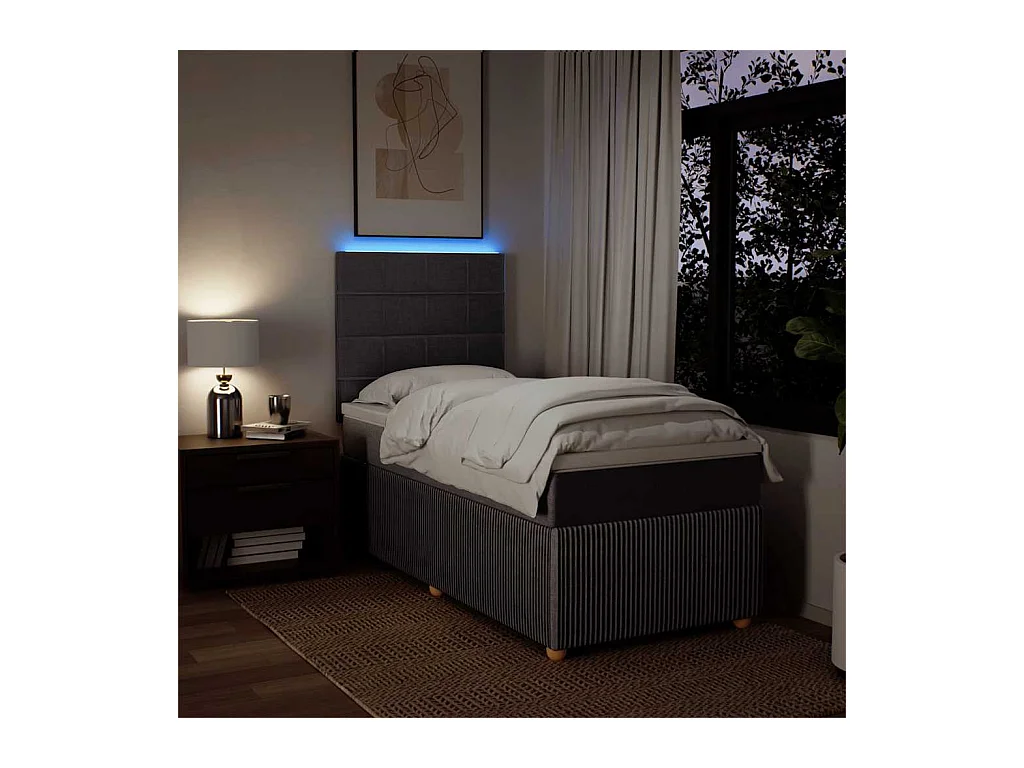 Somier de láminas con colchón Taupe 80x200 cm Tela