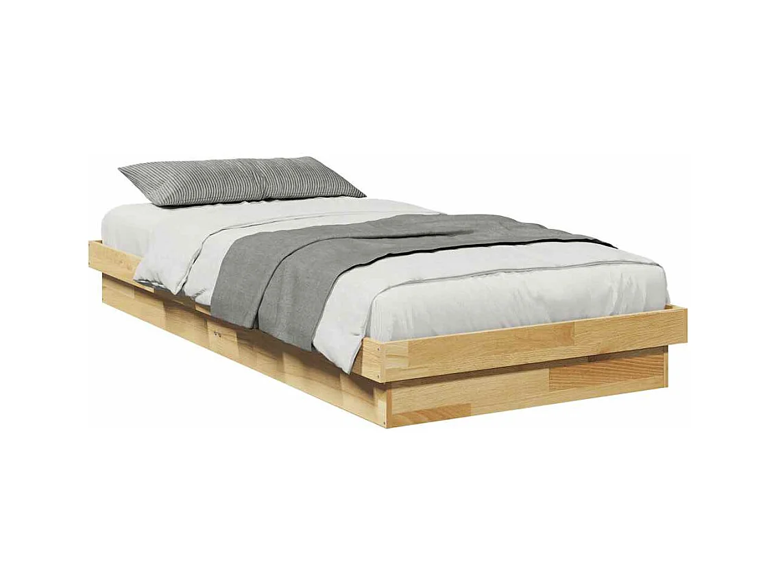 Cadre de lit sans matelas 80x200 cm bois massif de chêne