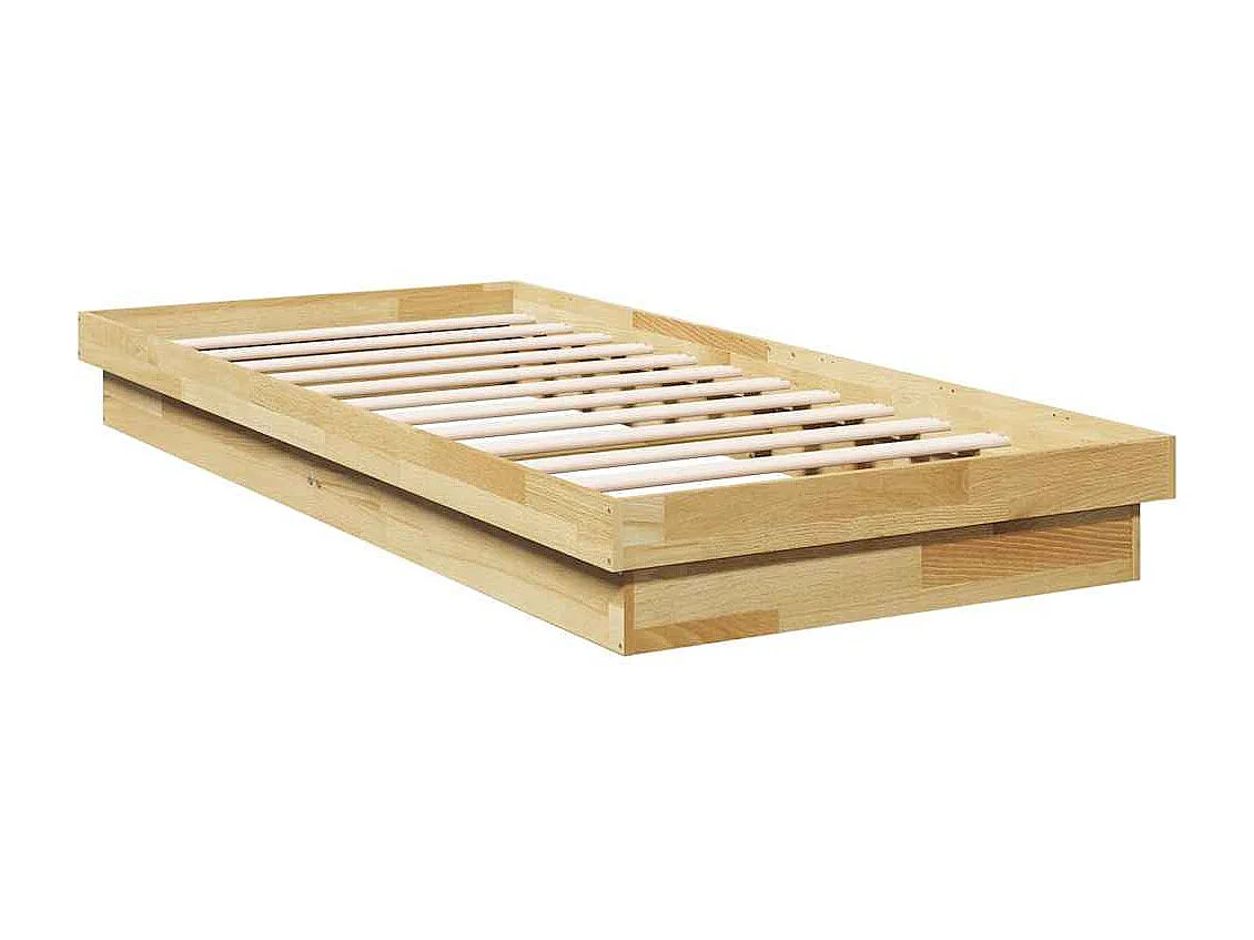 Cadre de lit sans matelas 80x200 cm bois massif de chêne
