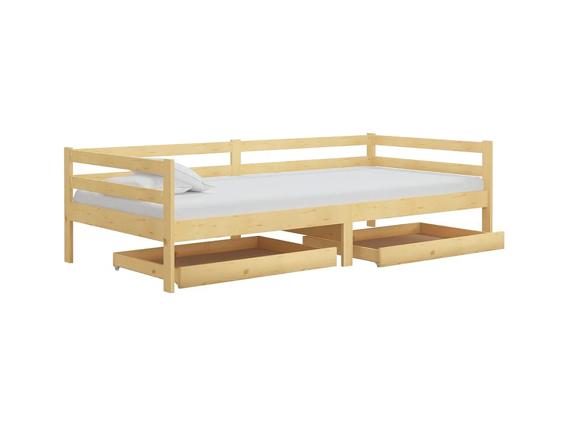 Dagbed zonder matras met lades 90x200 cm massief grenenhout