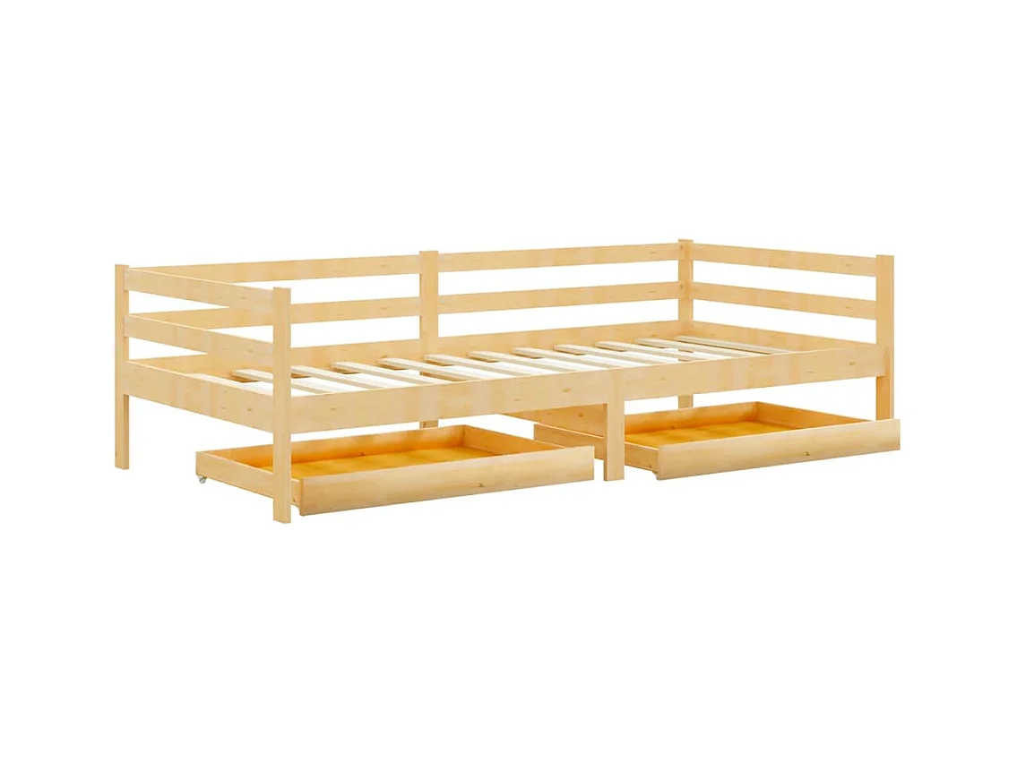 Dagbed zonder matras met lades 90x200 cm massief grenenhout