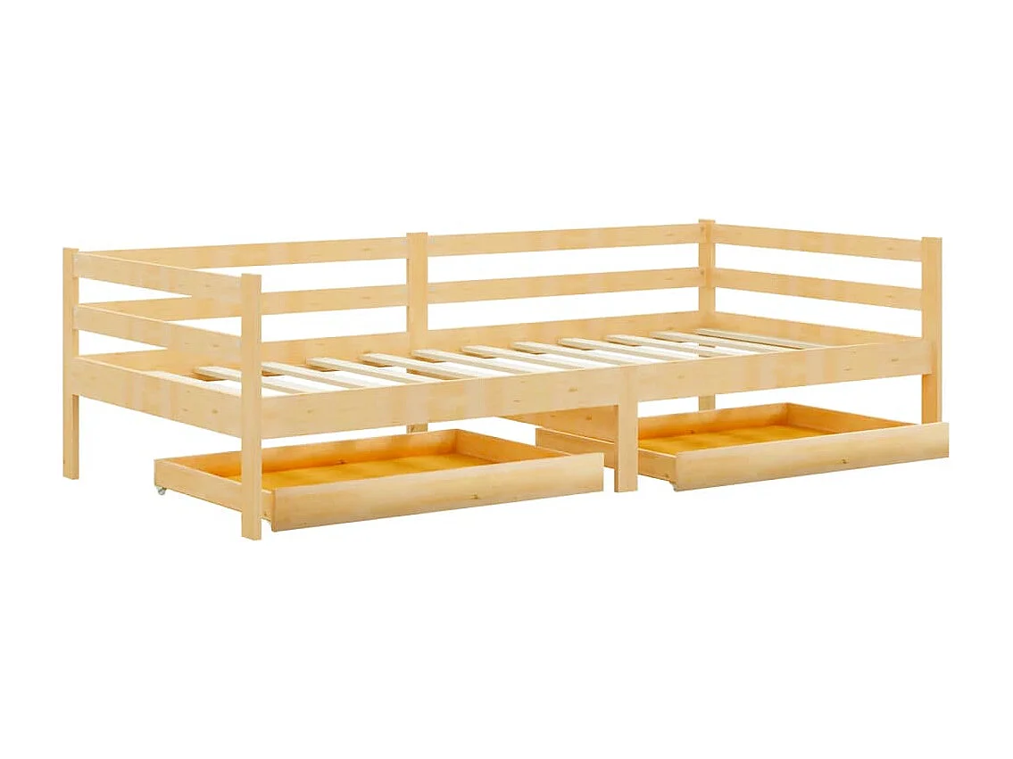 Lit de jour sans matelas avec tiroirs 90x200 cm bois pin massif