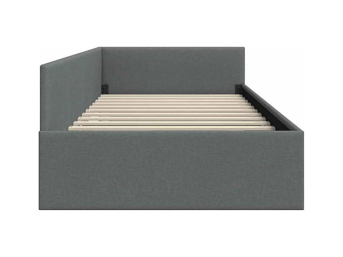 Struttura letto angolare con testiera Grigio scuro 80 x 200 cm