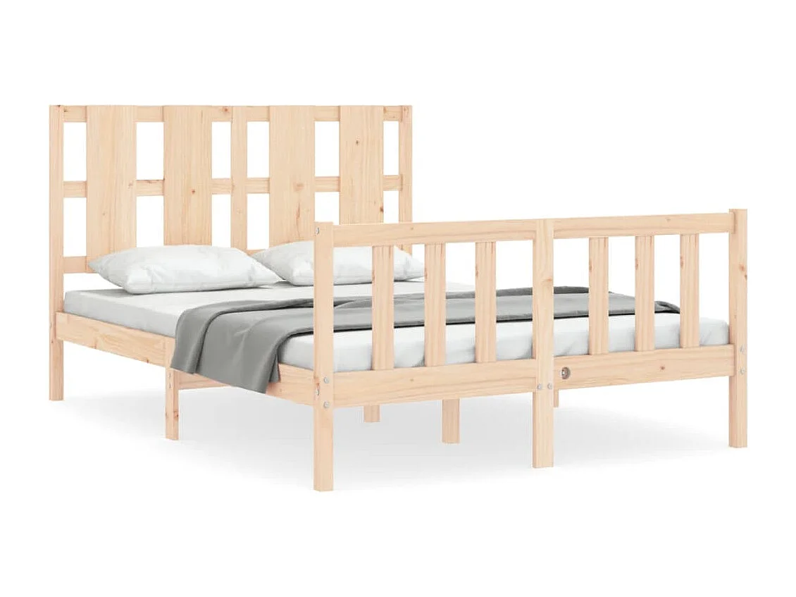 Estructura de cama sin colchón 140x190 cm madera maciza de pino