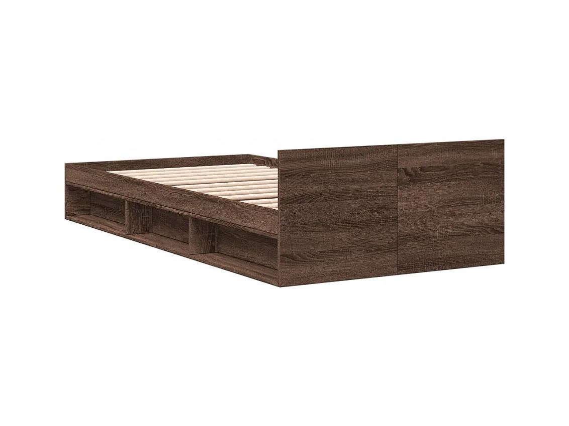 Bedframe met lade zonder matras bruin eiken 90x190 cm