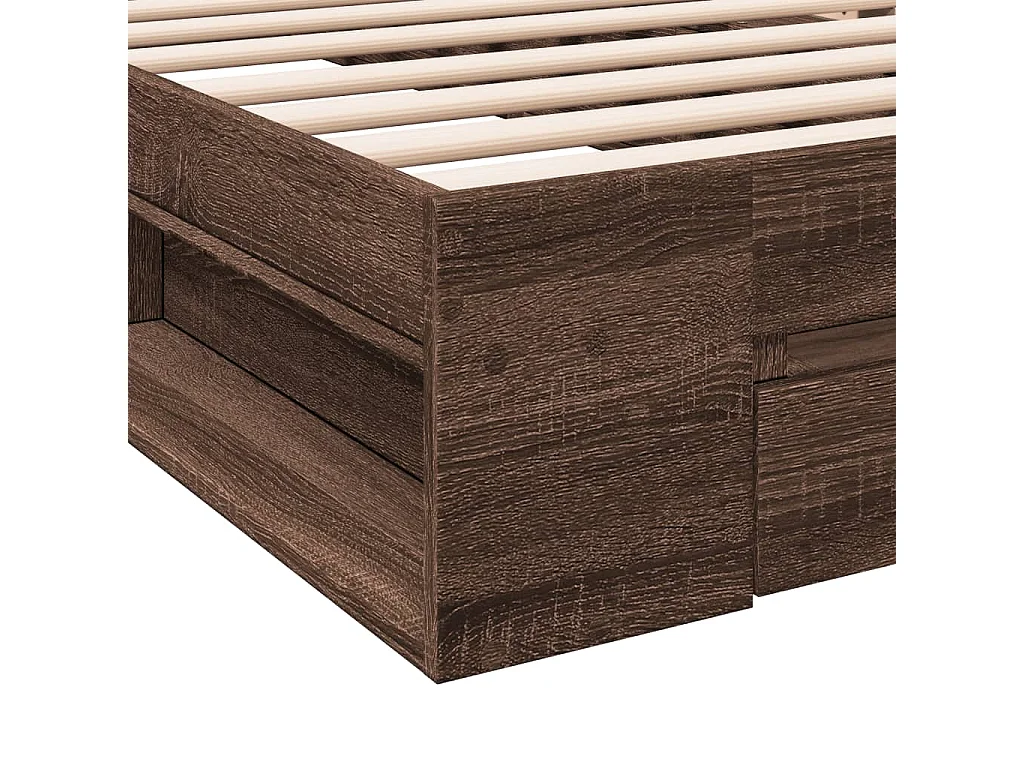 Estructura de cama con cajón sin colchón roble marrón 90x190 cm