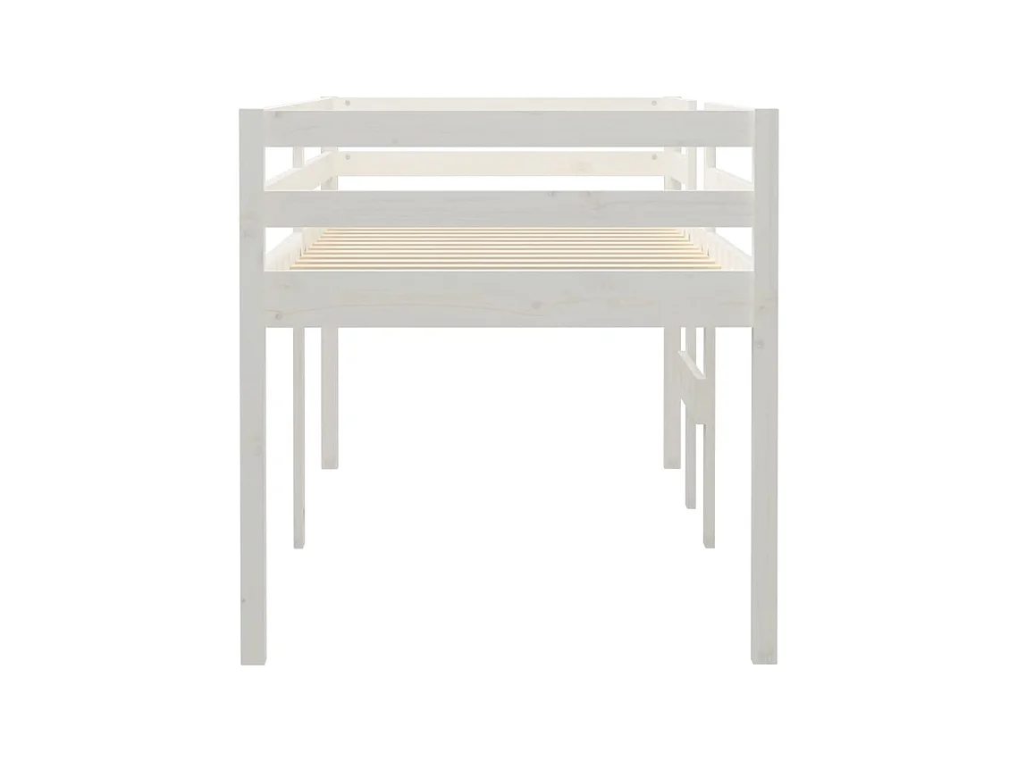 Hochbett ohne Matratze weiß 90x190 cm Kiefer Massivholz