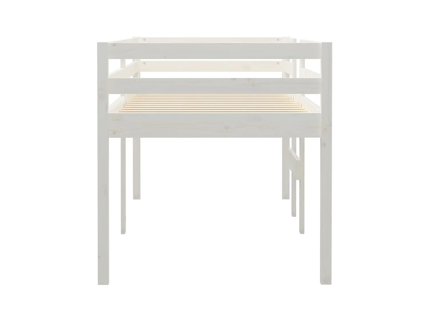 Hochbett ohne Matratze weiß 90x190 cm Kiefer Massivholz