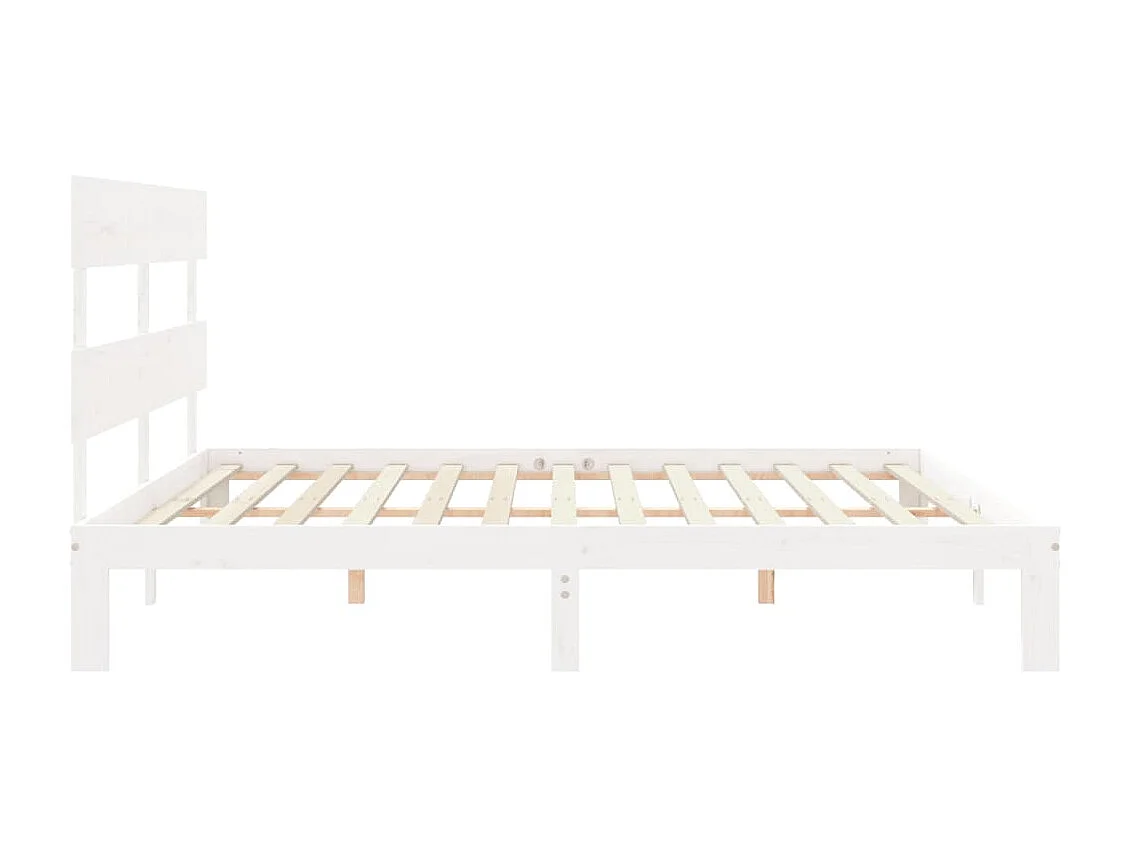 Bedframe zonder matras wit 200x200 cm massief grenenhout